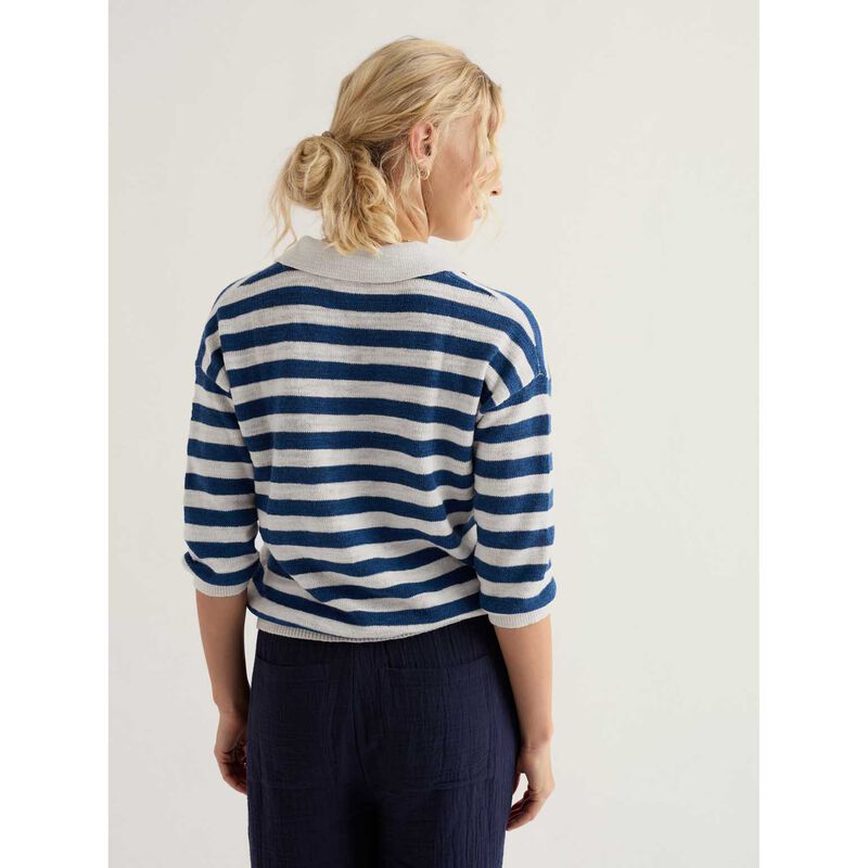 Seasalt Cornwall Gwynver Jumper Cornish Dark Voyage Chalk image number 1